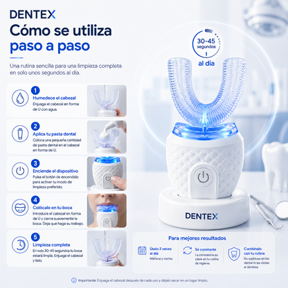 Cepillo Dental Dentex™ — Limpieza en U en 30 Segundos